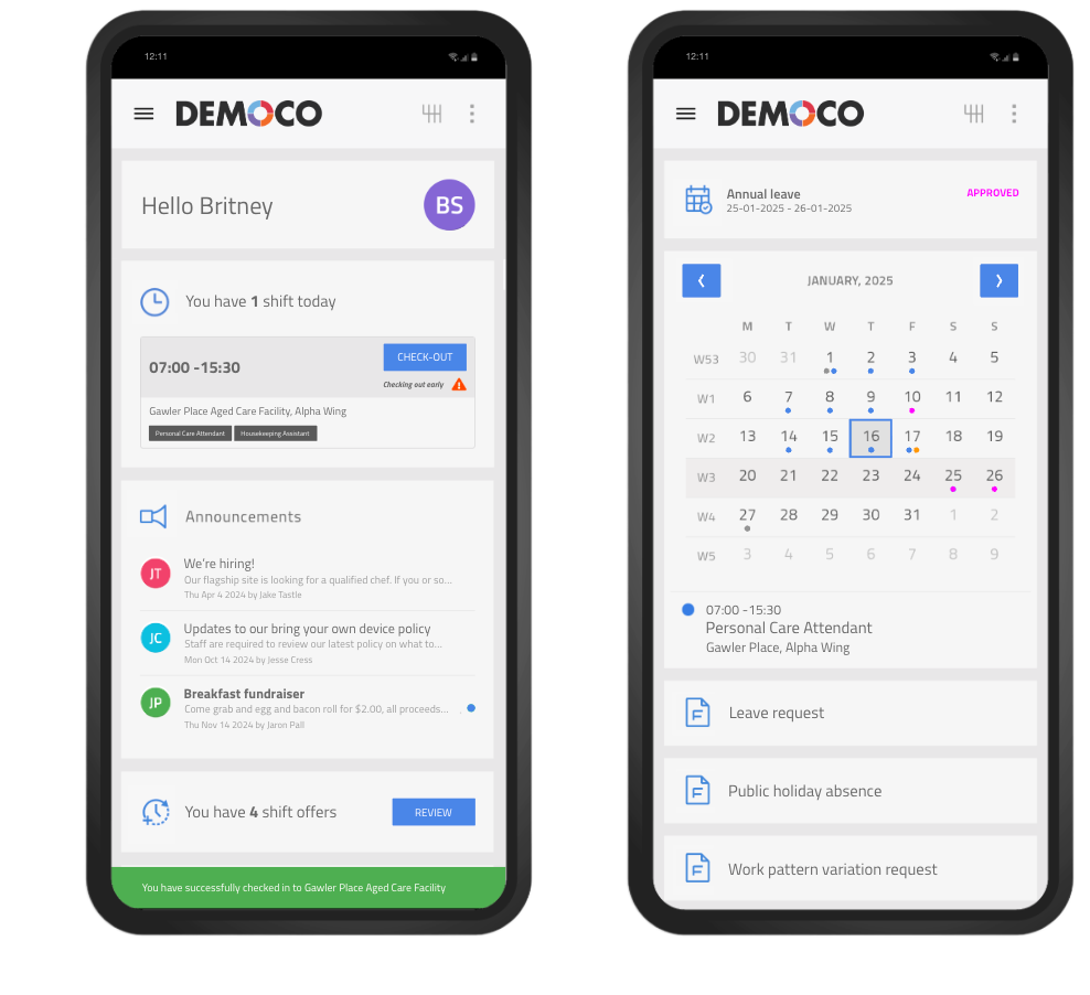 FOUR WORK home screens